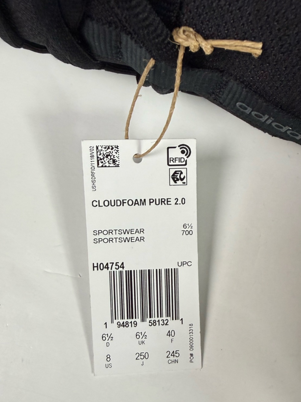 NWT Women’s Adidas Black Cloudfoam Pure 2.0 Sneakers Size 8 - Picture 7 of 7